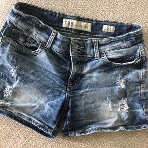 BKE Payton size 27 denim distressed shorts.